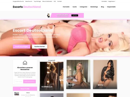 Find your ideal mistress with Escorts Deutschland: Unleash your fantasies with 540+ escorts across Germany, handpicked for any need.