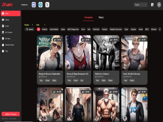 Allure.ai Men review, a site that is one of many popular Gay AI Porn Sites