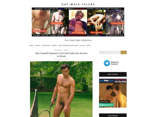 Gay-Male-Celebs review, a site that is one of many popular Nude Male Celebrity Sites